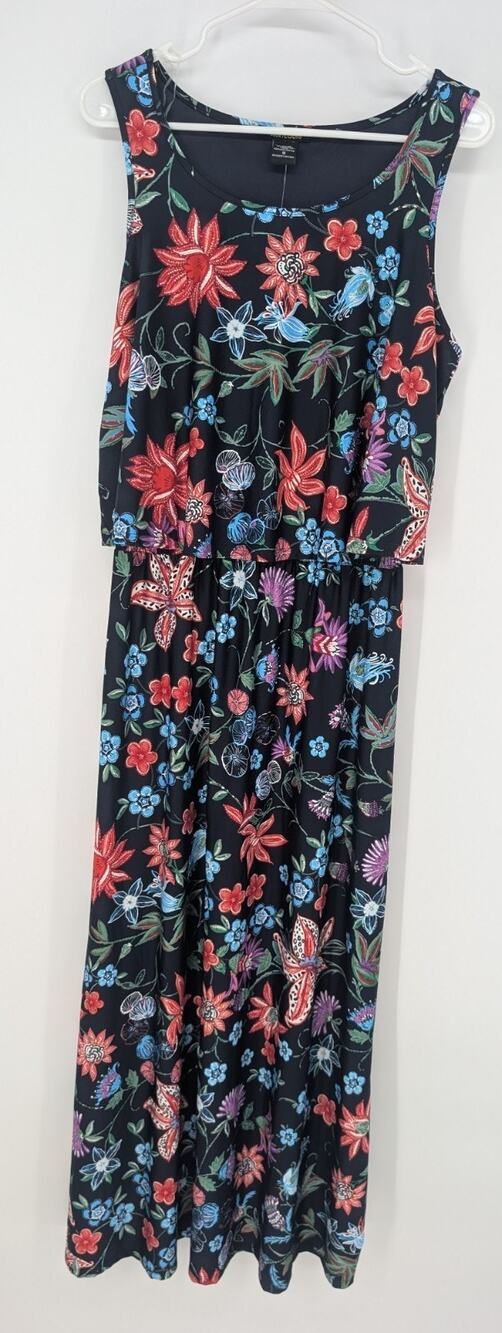 Robert Louis Maxi Dress 1X Floral Sleeveless Boho Whimsigoth NWT